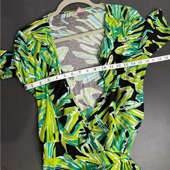 Lilly Pulitzer Adalie Ruffle Wrap Dress Green with envy - Picture 7 of 9